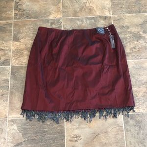 VENEZIA Metallic Maroon Beaded Bottom Skirt Sz 24